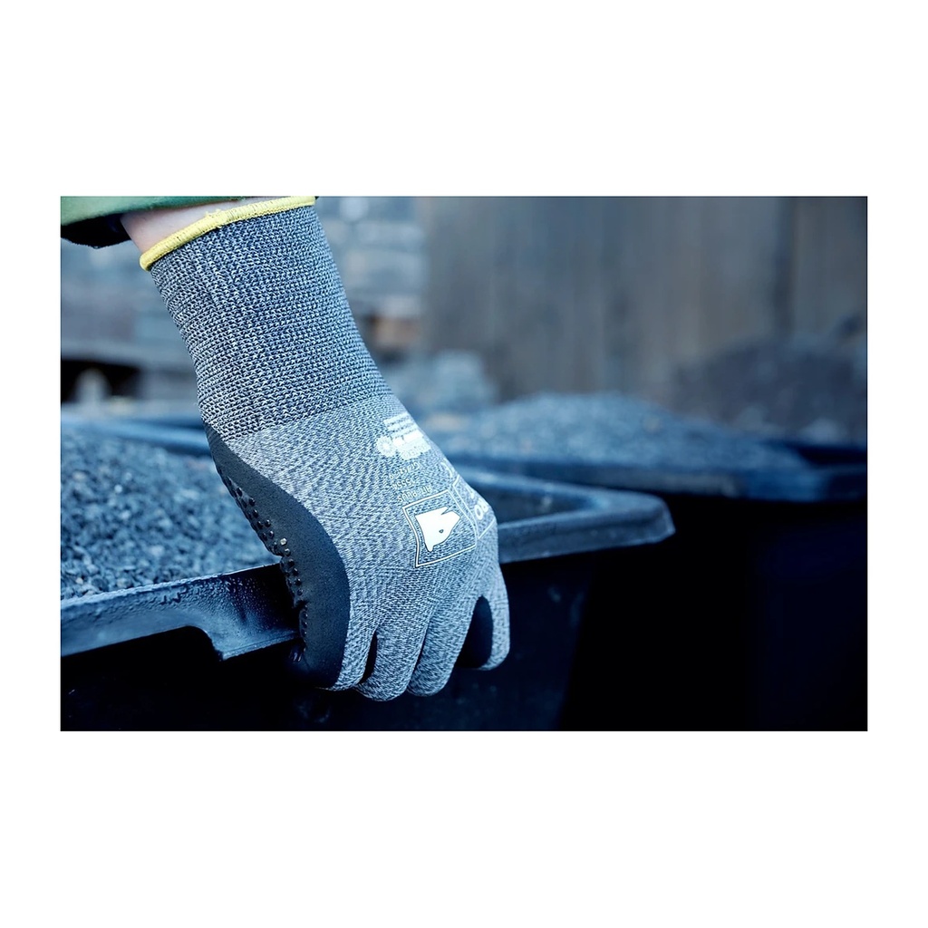 Nitril Handschuhe, Nitrilschaum, Noppen, grau/schwarz Bild 3
