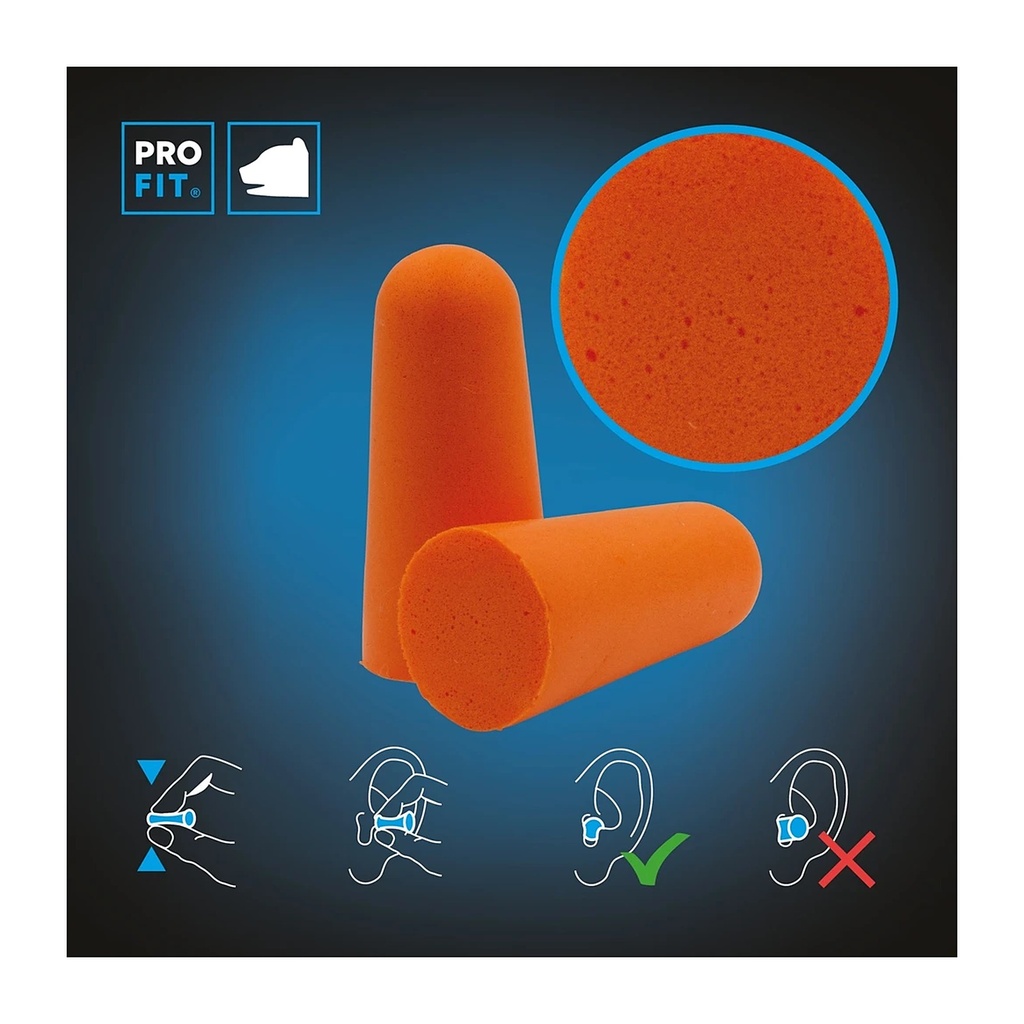 Gehörschutzstöpsel orange, SNR 38 dB, 250 Paar lose/Beutel Bild 4