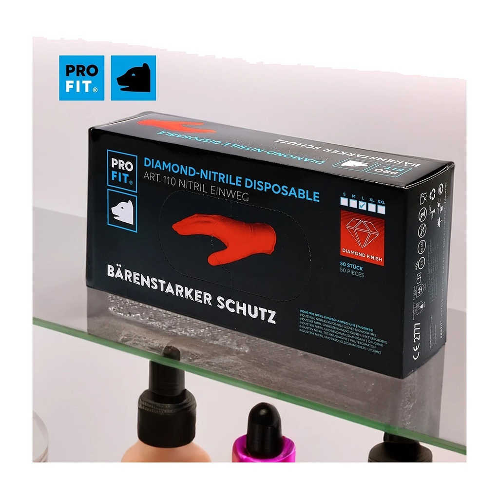 Nitril Einweghandschuhe, 24 cm, orange, 50 St. L/9 Bild 2
