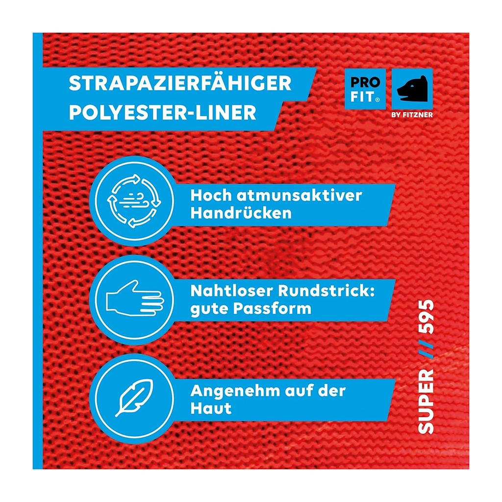 Latex-Feinstrickhandschuh mit Schrumpfrauung rot/schwarz Bild 4