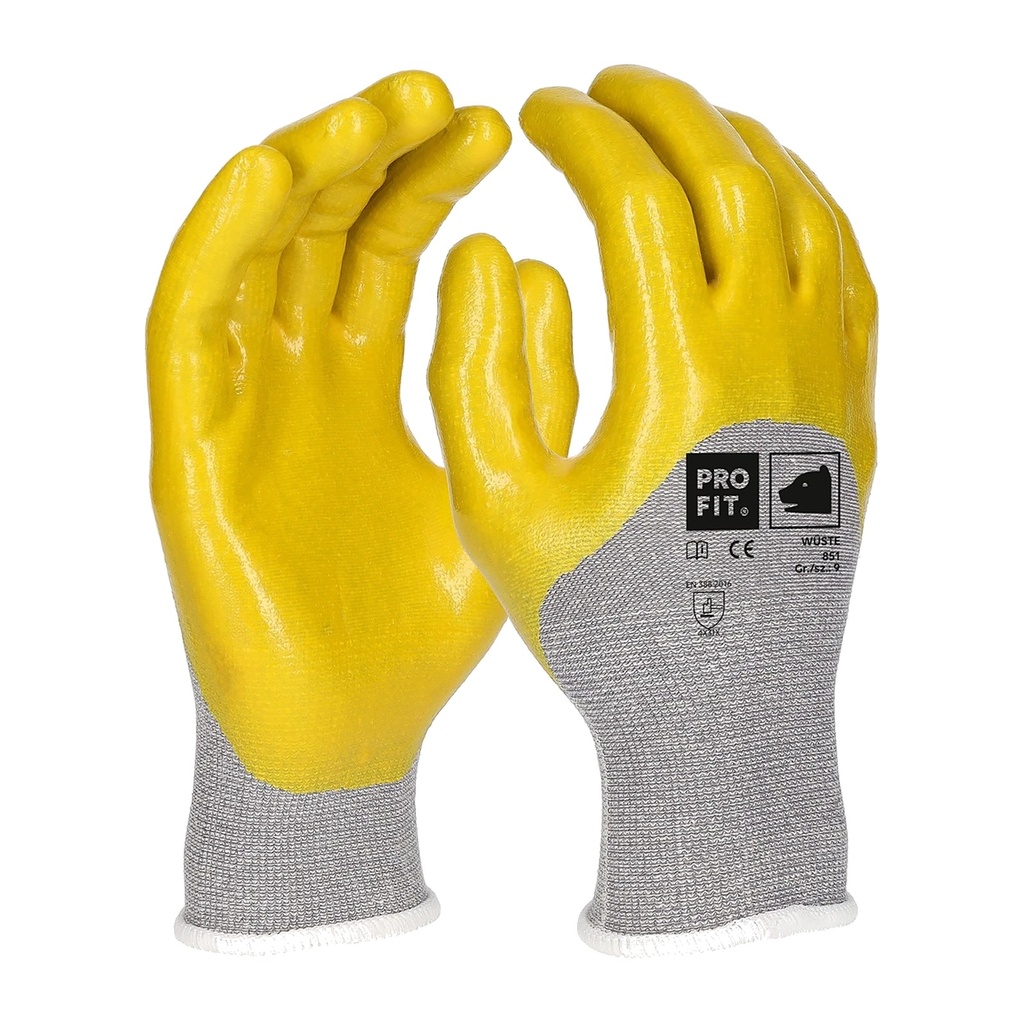 Nitril Handschuhe "Wüste", 3/4 beschichtet, gelb, premium Bild 1