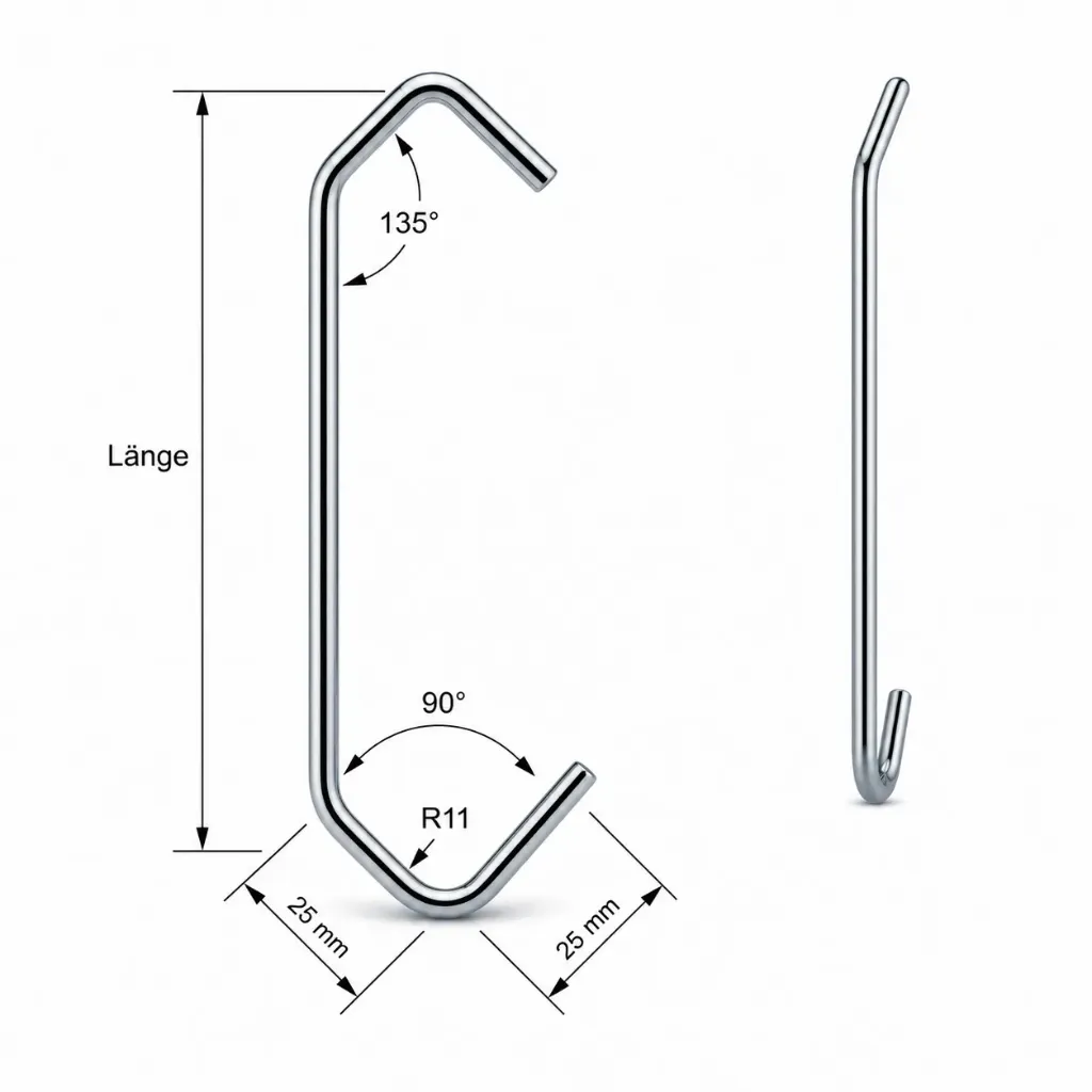 [CE25P-10-100 | CE 25/25 100x10,0] Schwerlast-Eckhaken 25/25 für maximale Stabilität (100mm)