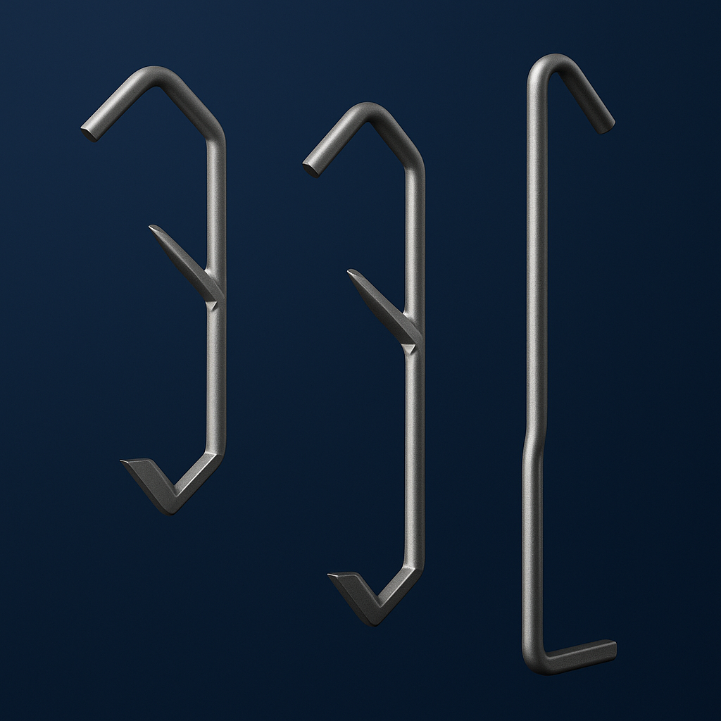 [CE25-90-10-100 | CE 25/25 100x10,0 90°] Schwerlast-Eckhaken 25/25 – 90° verdreht für maximale Stabilität (100mm)