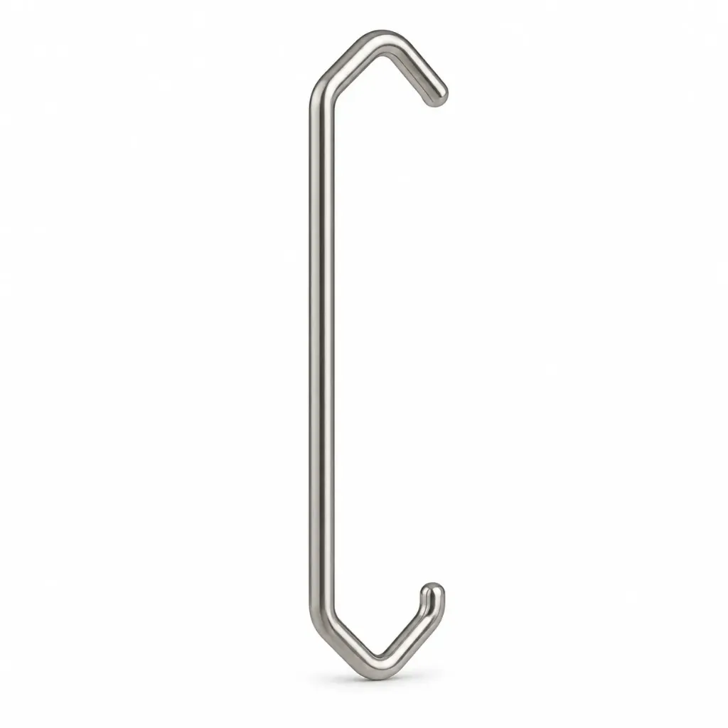 [CE11P-1.5-50 | CE 11/11 50x1,5] Eckiger Planhaken 11/11 – stabile Auflage für saubere Beschichtung (1,5mm, 50mm)