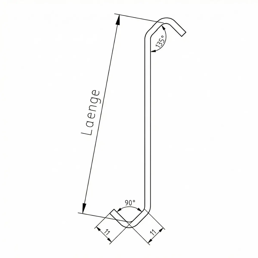 SE11/11 Standardhaken (1,5mm, 60mm)
