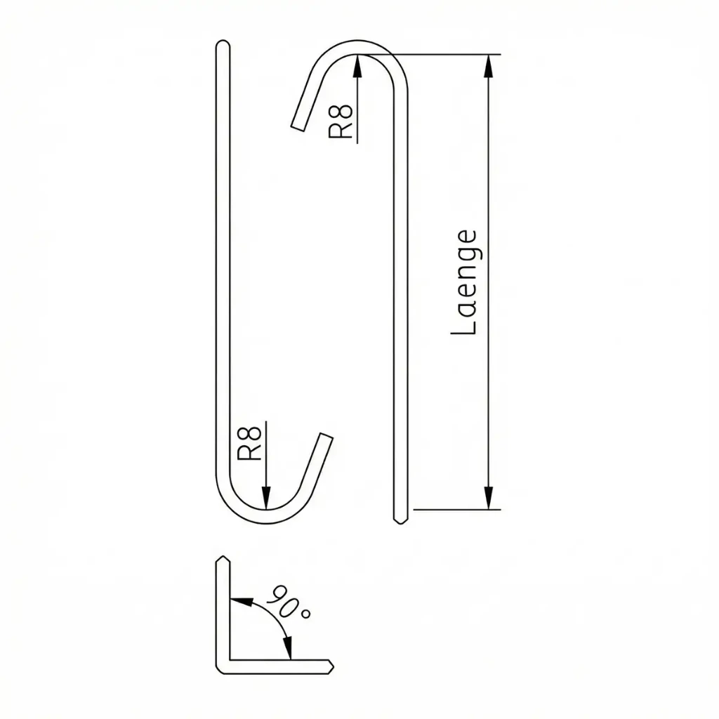 CRR8  90° verdreht Standardhaken (1,5mm)