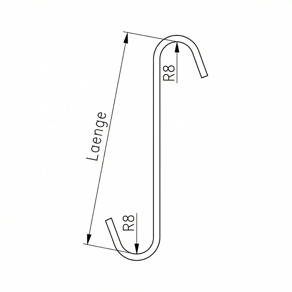 SRR8  Standardhaken (1,5mm, 60mm)