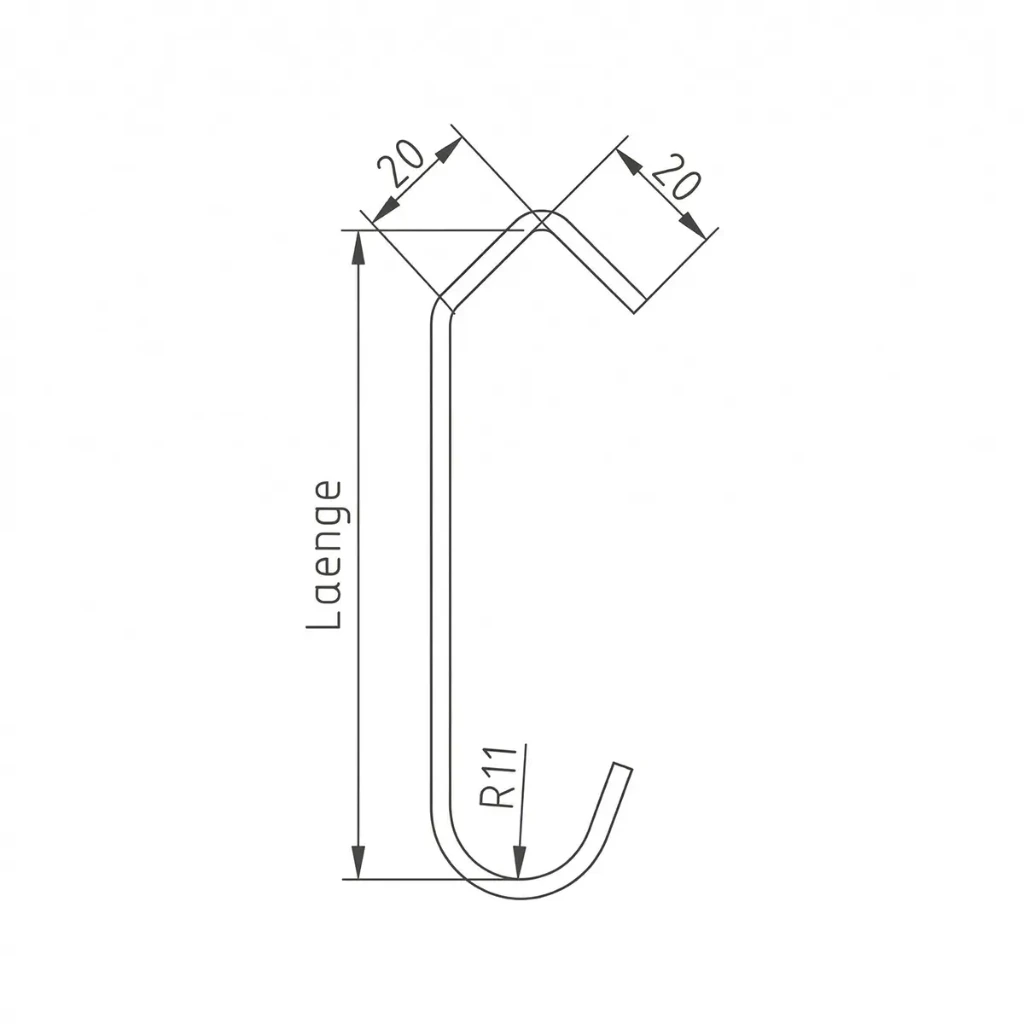 CER20/20R11 Standardhaken (1,5mm, 100mm)