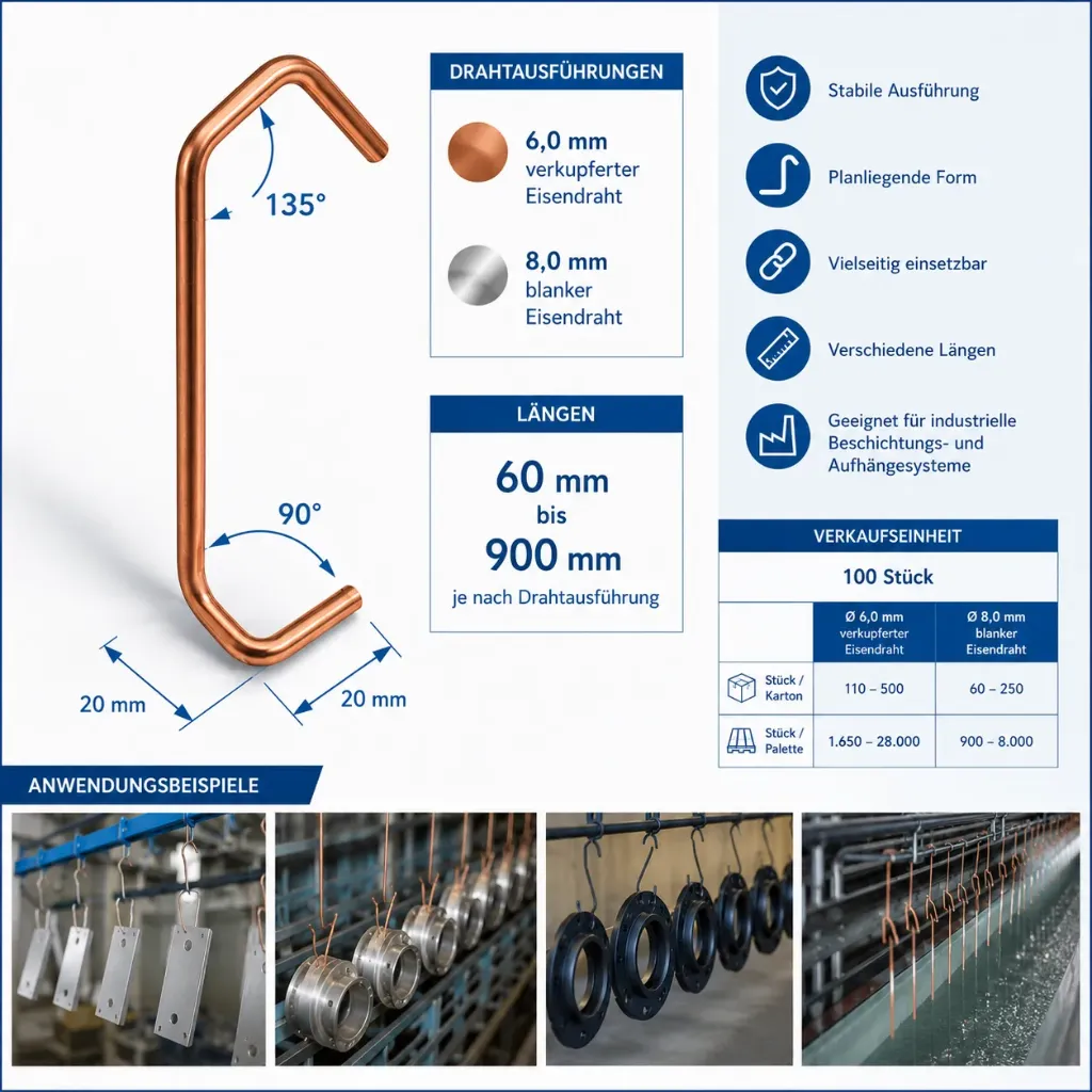 [CE20FEP-1.0-60] 20/20 Federstahl Haken (1,0mm, 60mm, Planliegend)