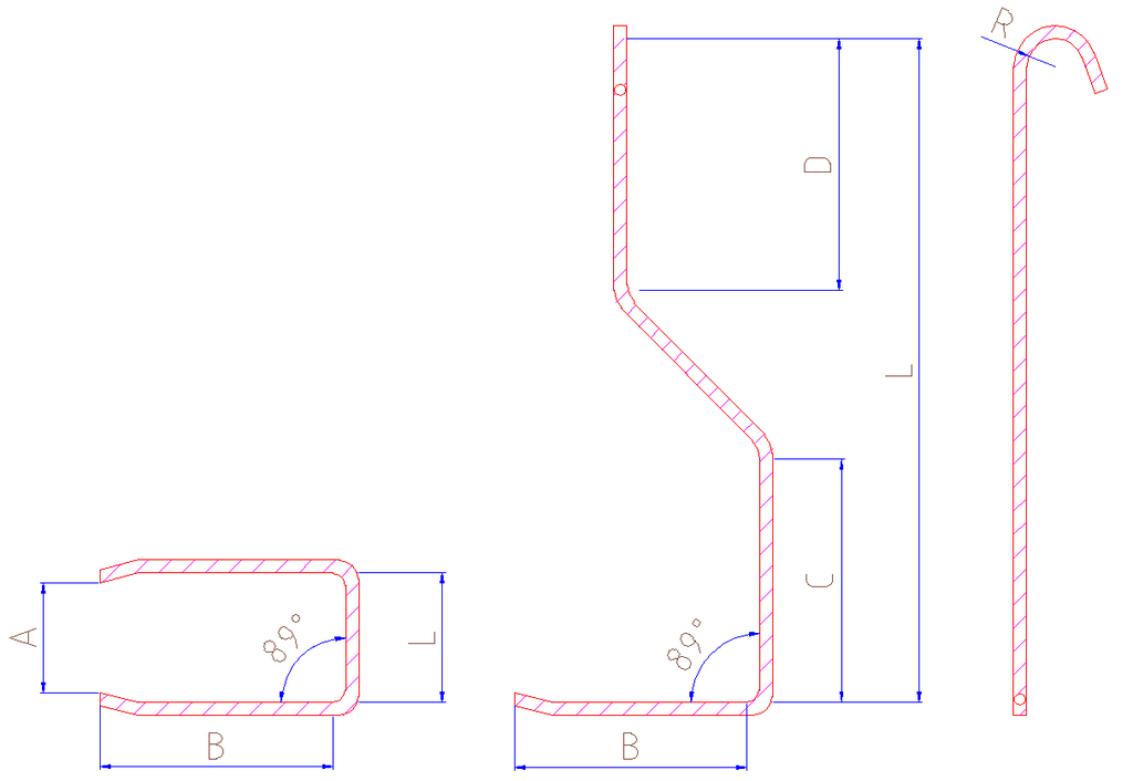[UB-6] U-Bügel für Längsträger / Sacklochhülsen für  Kerbstangen/Traversen (U-Bügel für Längsträger  6,0 mm)