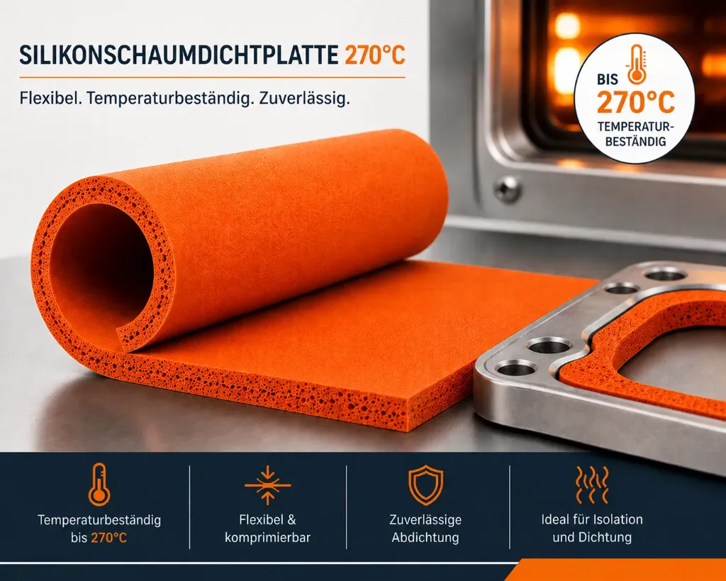 Silikonschaum-Dichtplatte 270°C