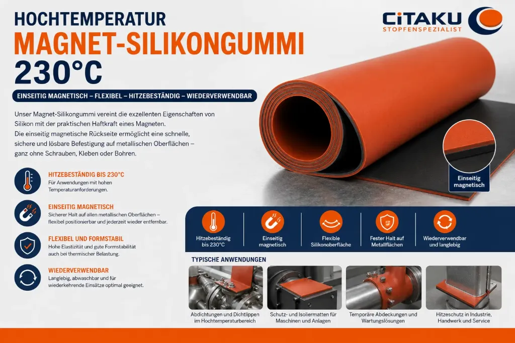 Hochtemperatur Magnet-Silikongummi 230°C