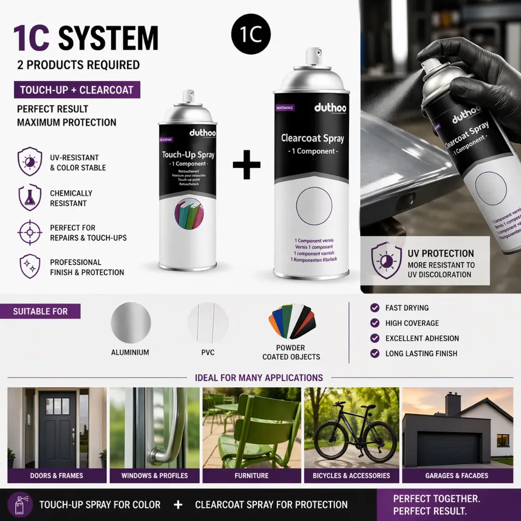 Touch Up Spray 1C Clearcoat 400 ml – farbloser Klarlack für tiefmatte Retuschearbeiten