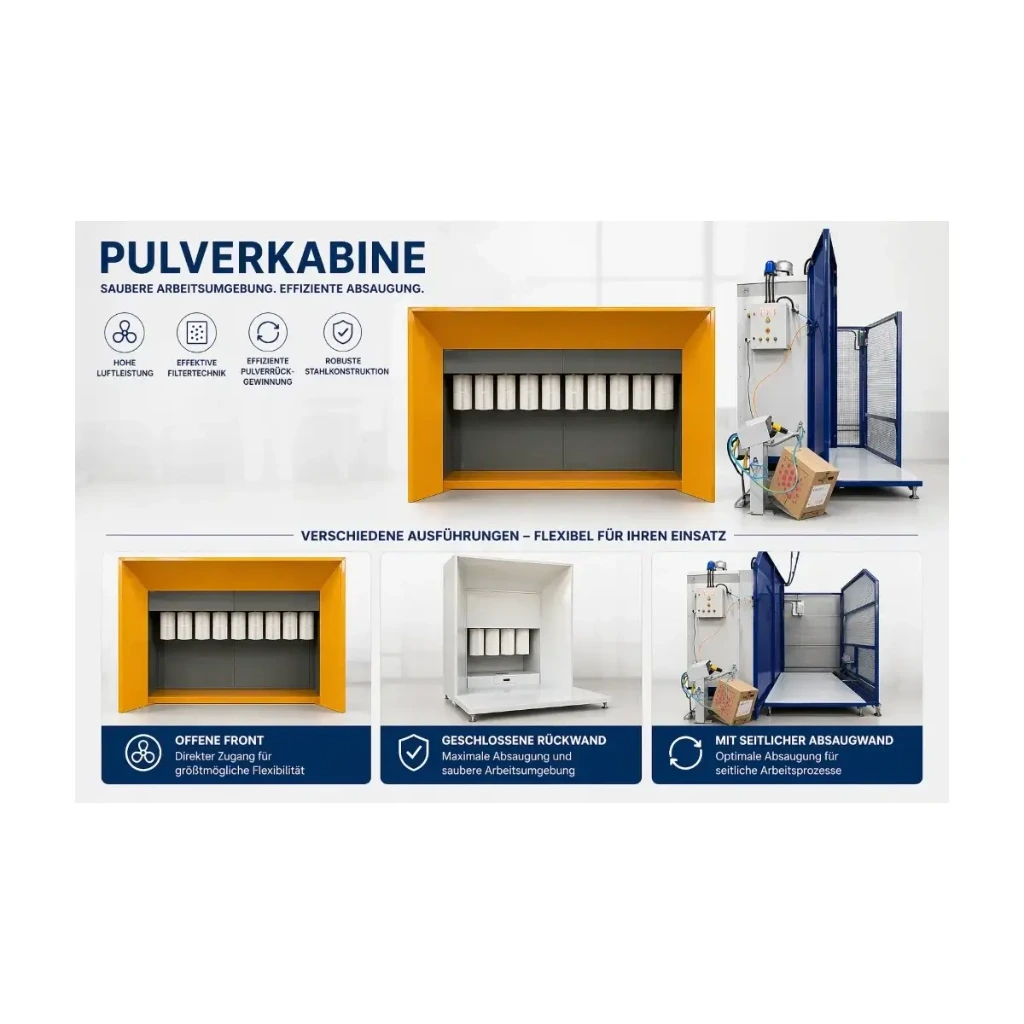 Pulverbeschichtungskabine ProLine FilterWall (2500mm x 2200mm x 2600mm)