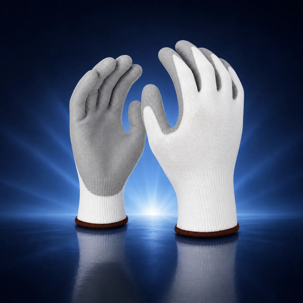 Schnittschutzhandschuh PU-beschichtet Cut Level C weiß/grau (6)