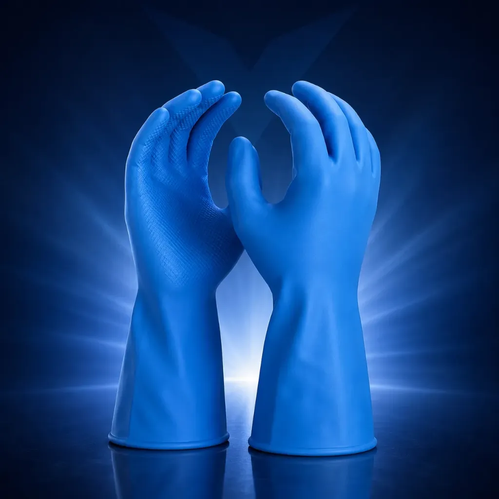 Chemikalienschutzhandschuh Latex blau 30 cm (7)