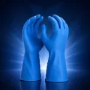 Chemikalienschutzhandschuh Latex blau 30 cm