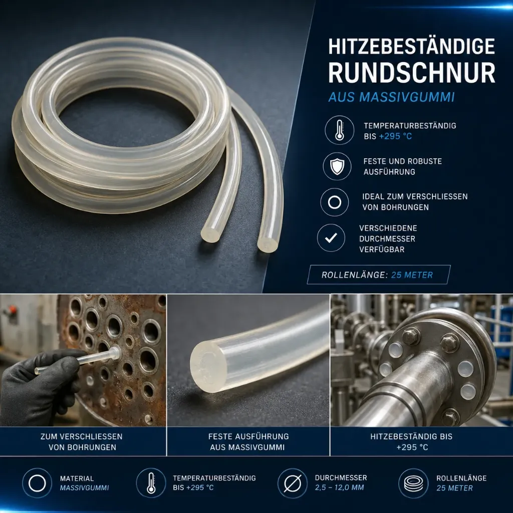 Hochtemperatur-Rundschnur aus Massivgummi bis 295°C