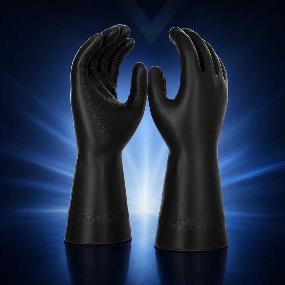 Chemikalienschutzhandschuh Neopren/Latex 30 cm schwarz