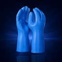 Chemikalienschutzhandschuh Latex blau glatt
