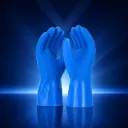 Chemikalienschutzhandschuh Latex vollbeschichtet blau geraut