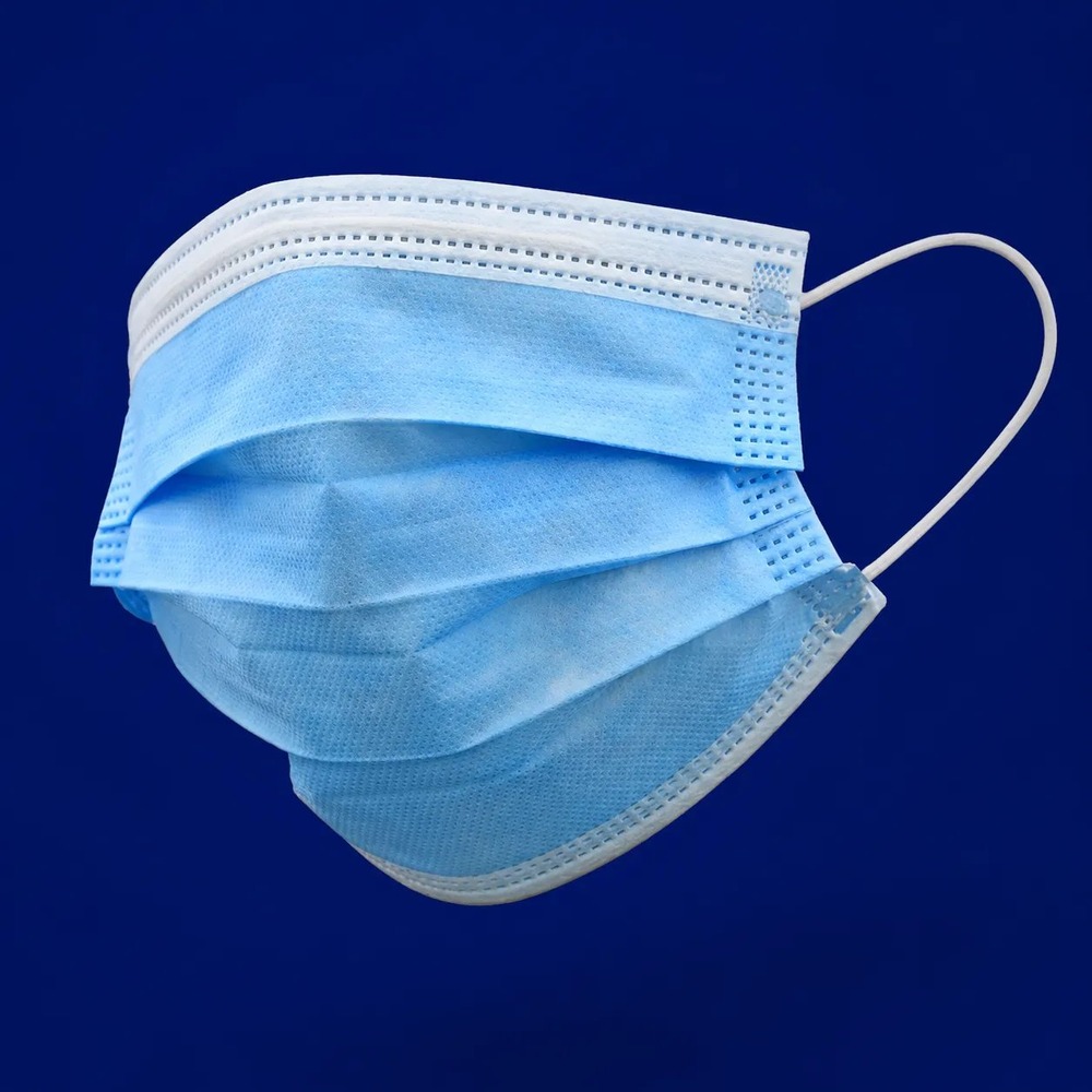 Medizinischer OP-Mundschutz 3-lagig EN 14683 Typ II, blau – 50 Stück/Box