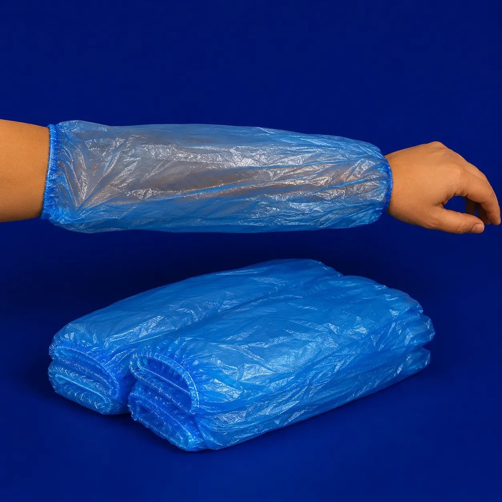 PE-Ärmelschoner blau, 40 x 22 cm, 20 µm – 100 Stück / Beutel