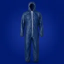 PP-Einwegschutzanzug blau, atmungsaktiver Overall mit Kapuze