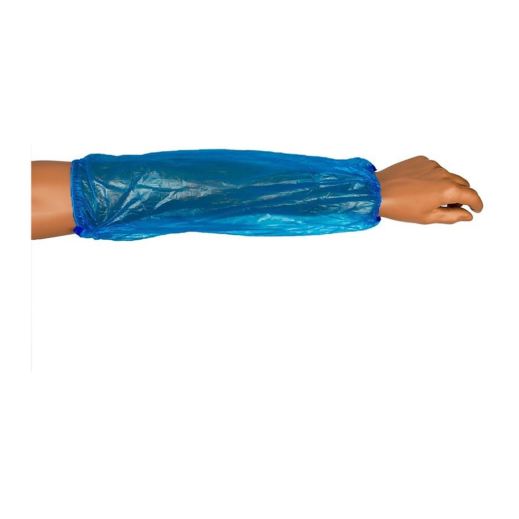 PE-Ärmelschoner blau, 40 x 22 cm, 40 µm, flüssigkeitsdicht, lebensmittelecht, 100 Stück/Beutel