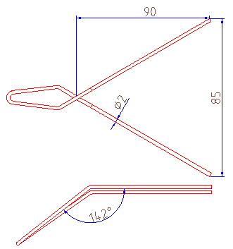 Einsteckhaken CIT25 XS-Form Federstahl