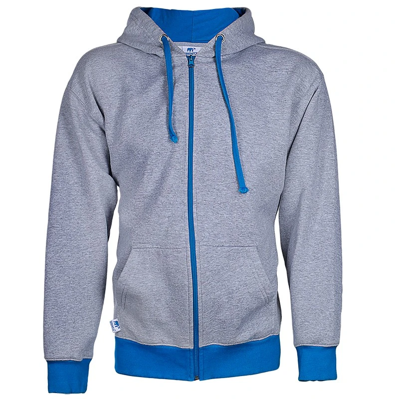 [79-M] Sweat-Shirt, grau/cyan blau