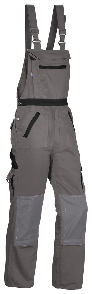 Latzhose "Threeline Image", grau/schwarz