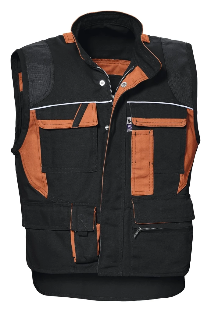 Arbeitsweste "Threeline De Luxe", schwarz/orange M