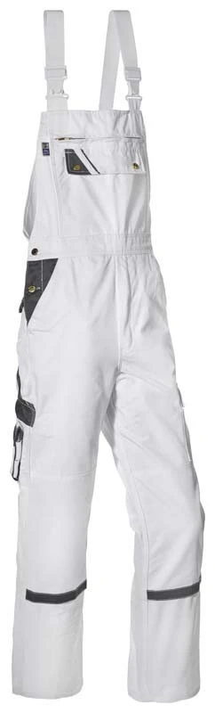 Latzhose "Threeline Perfect", weiß-grau