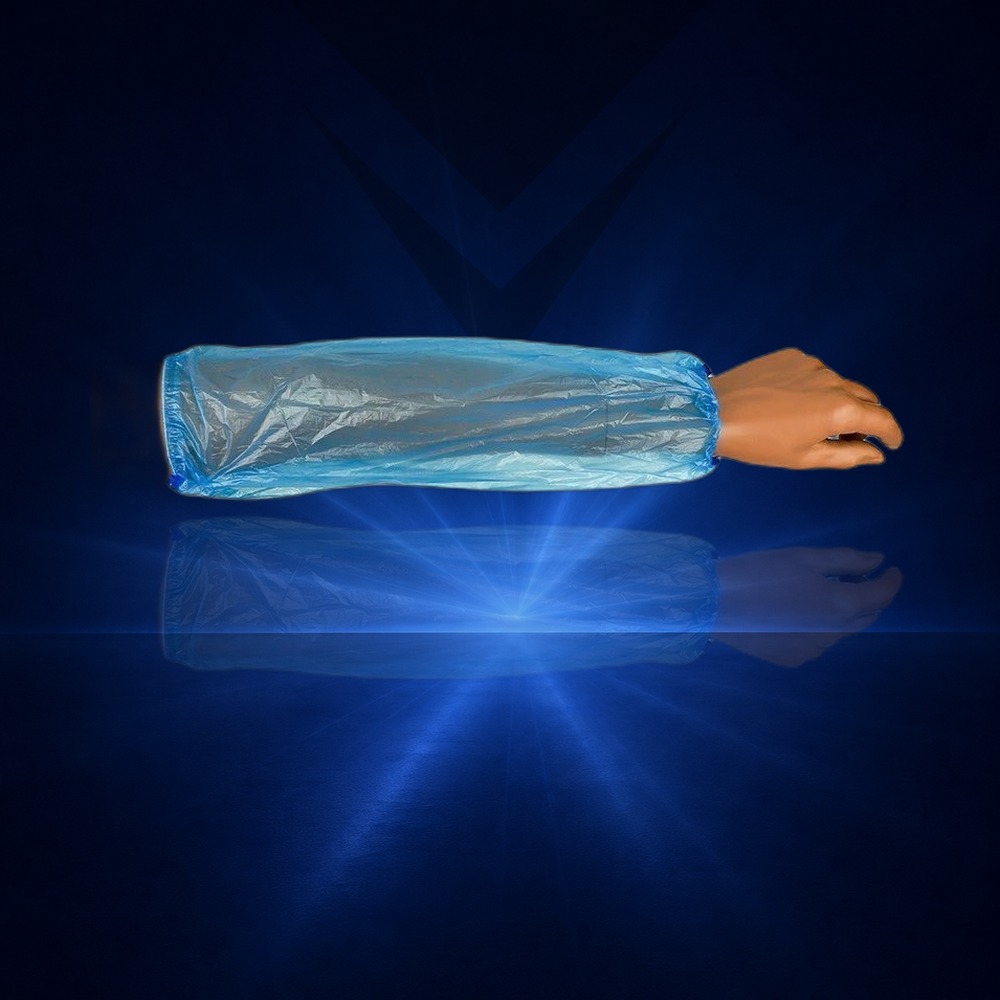 PE Ärmelschoner, 100 St. Beutel, 40 x 22 cm, blau, 20 my