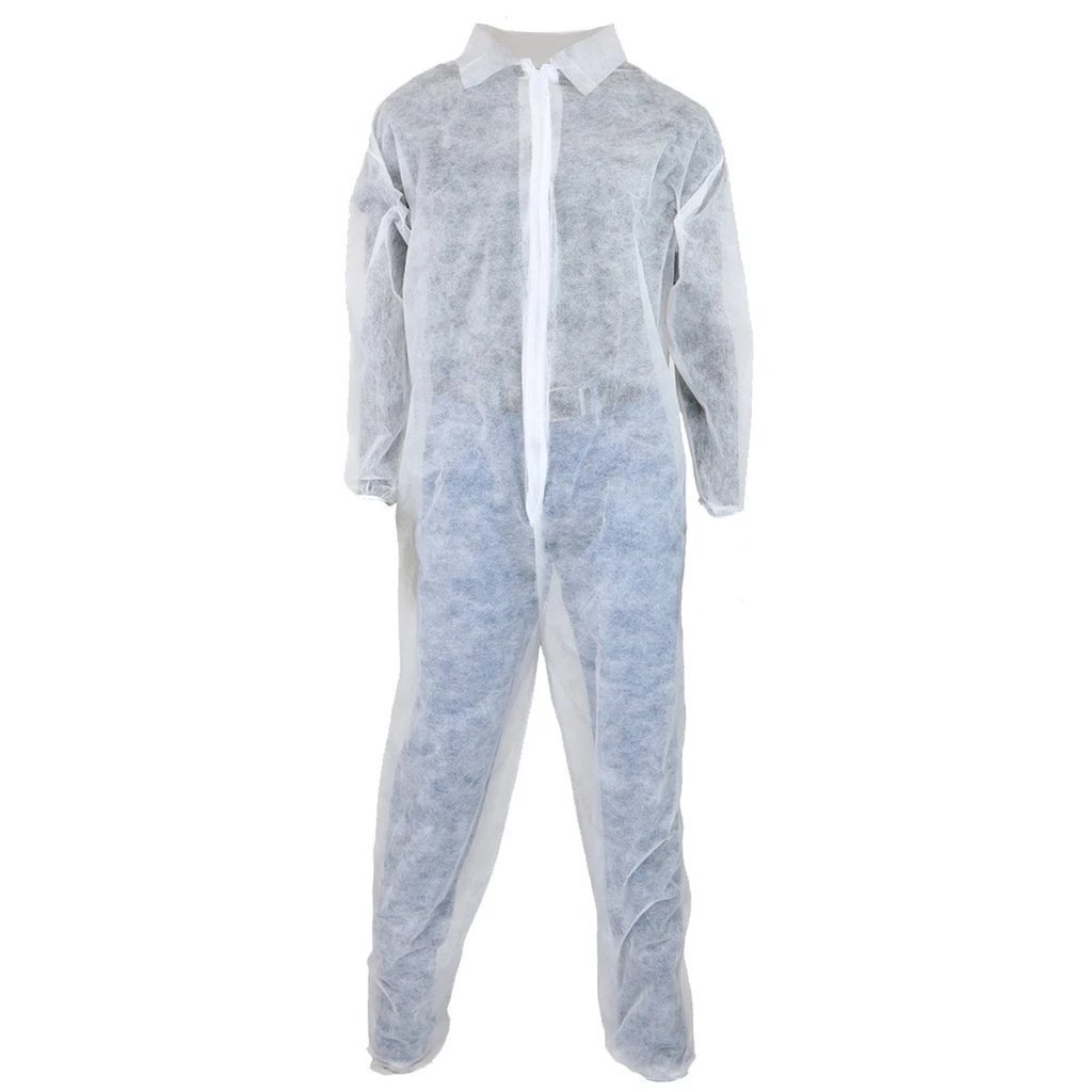 [1429-XL] Overall, weiß, mit Kragen, 50 St./Karton