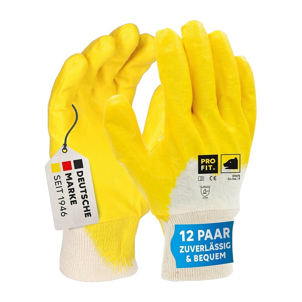 [37675-7] Nitril Handschuhe Mega Lite, gelb, 3/4 getaucht (7)