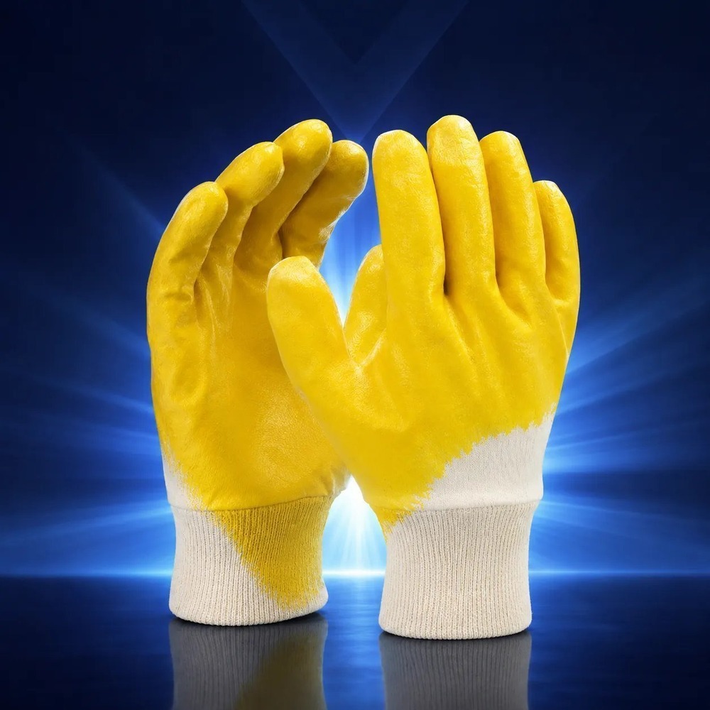 Nitril Handschuhe Mega Lite, gelb, 3/4 getaucht