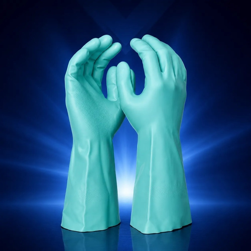 Nitril Chemikalienschutzhandschuhe 33 cm, grün