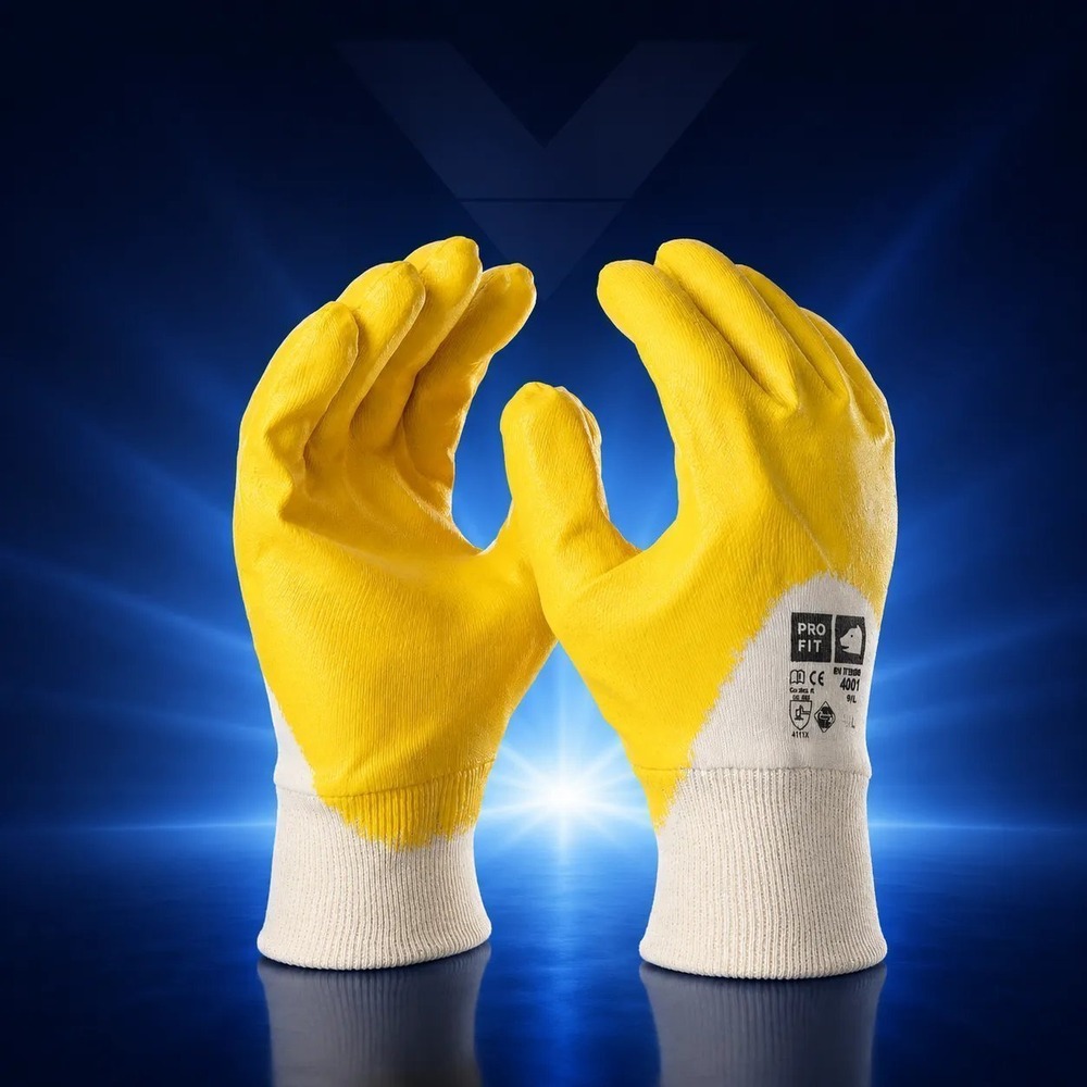 Nitril Handschuhe Mega, gelb, 3/4 getaucht