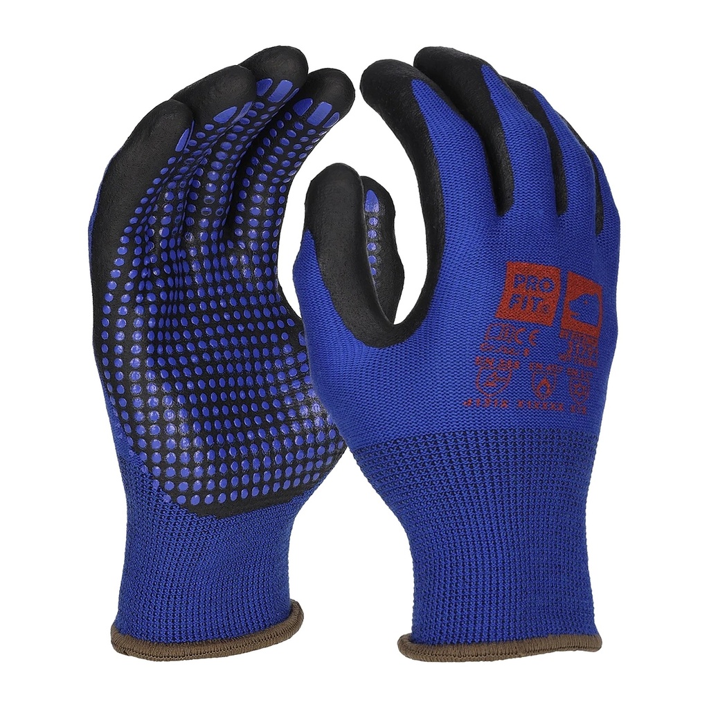 [31791-7] Nitril Handschuhe blau/schwarz, Noppen (7)
