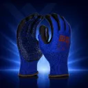 Nitril Handschuhe blau/schwarz, Noppen