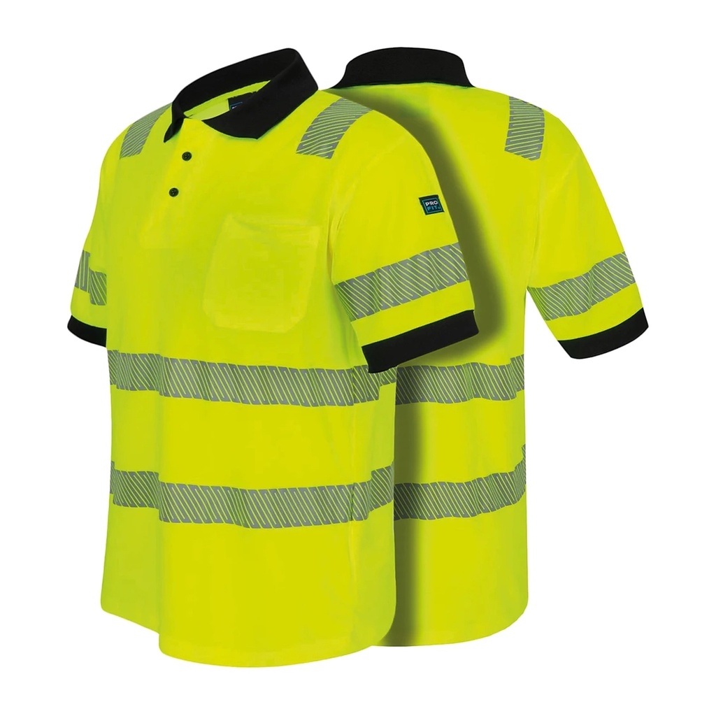 Warnschutz Poloshirt, neongelb, mit UV-Schutz