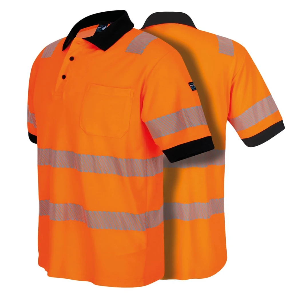 Warnschutz Poloshirt, neonorange, mit UV-Schutz 4XL (M)