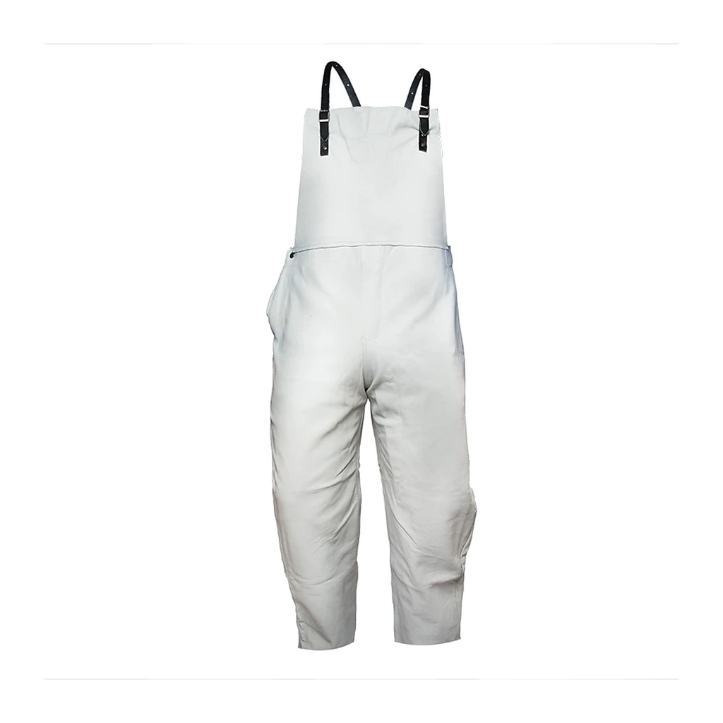 [300-L] Leder Latzhose, Druckknöpfe (L)
