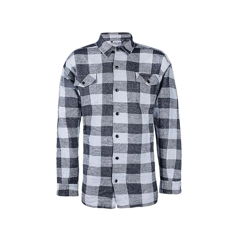 Flanellhemd, langarm grau,beige M