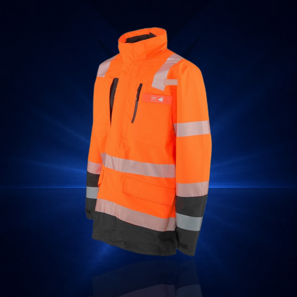 [9848-M] Warnschutz Parka, neonorange (M)