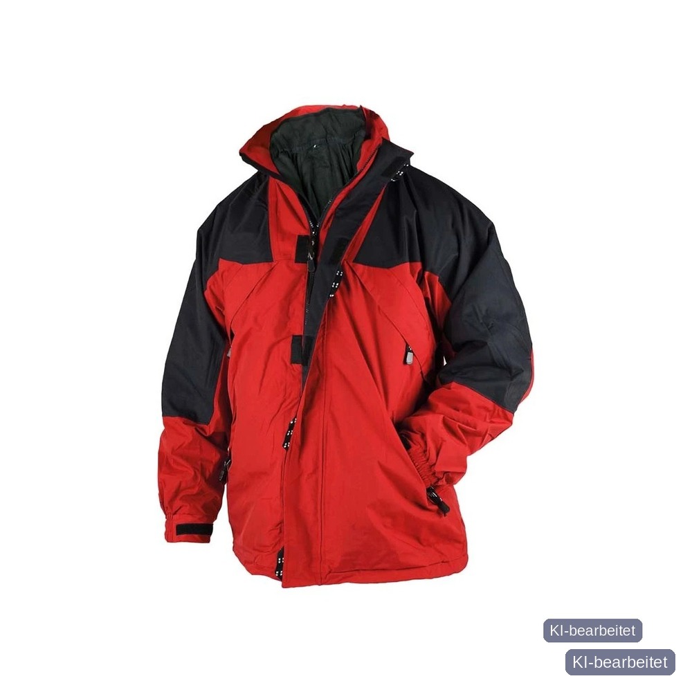 [281-L] Multifunktionsjacke, rot/schwarz (L)
