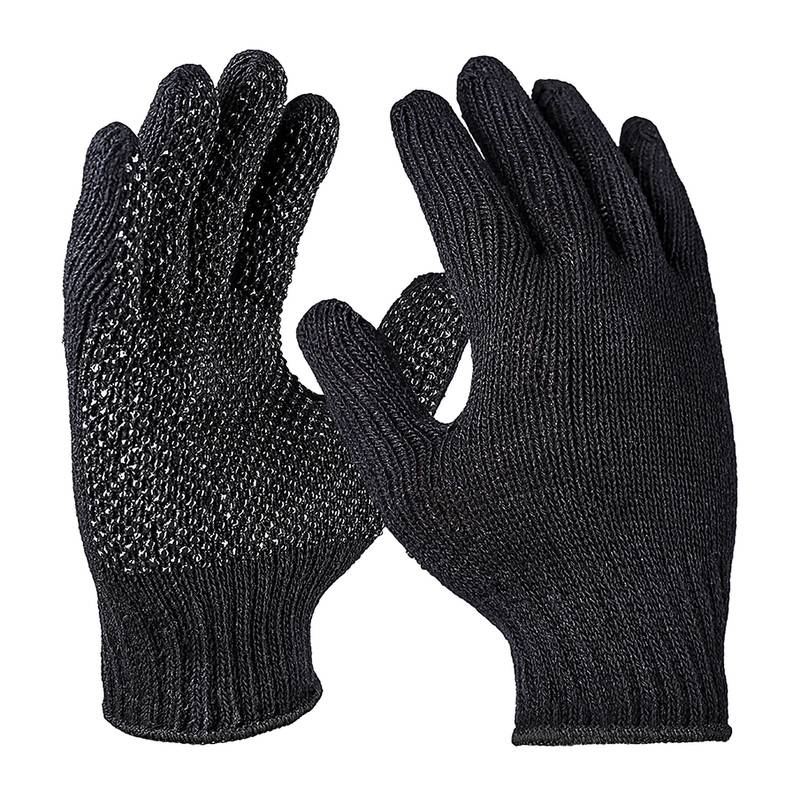 [513-10] Strickhandschuhe, grob, schwarz, einseitig Noppen