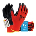 Latex-Feinstrickhandschuh mit Schrumpfrauung rot/schwarz